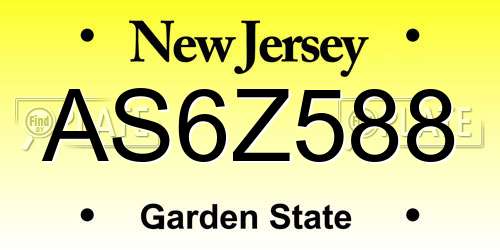 AS6Z588 New Jersey License Plate