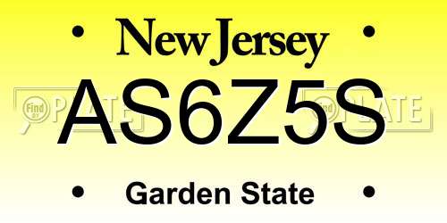 AS6Z5S New Jersey License Plate
