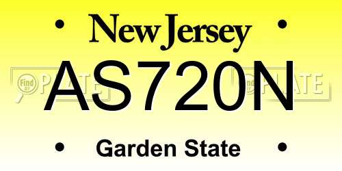 AS720N New Jersey License Plate