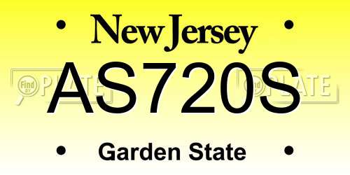 AS720S New Jersey License Plate