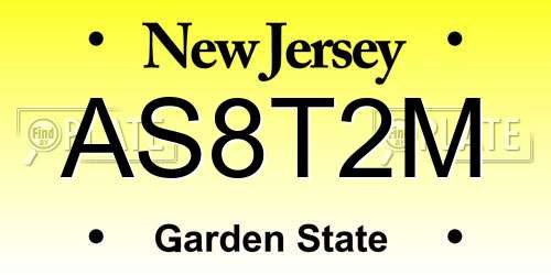 AS8T2M New Jersey License Plate