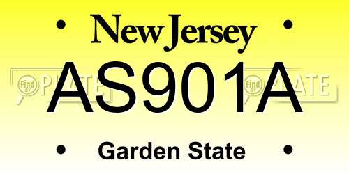 AS901A New Jersey License Plate