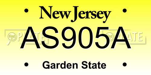 AS905A New Jersey License Plate