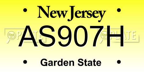 AS907H New Jersey License Plate