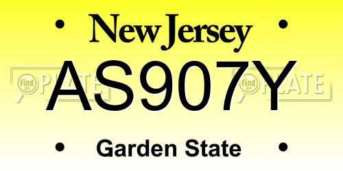 AS907Y New Jersey License Plate