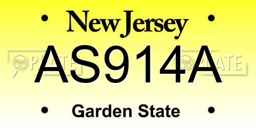 AS914A New Jersey License Plate