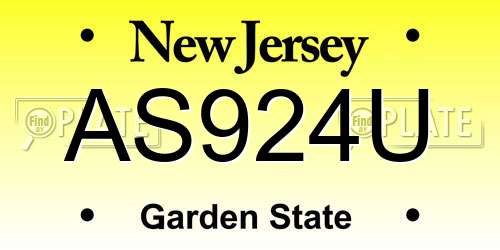 AS924U New Jersey License Plate