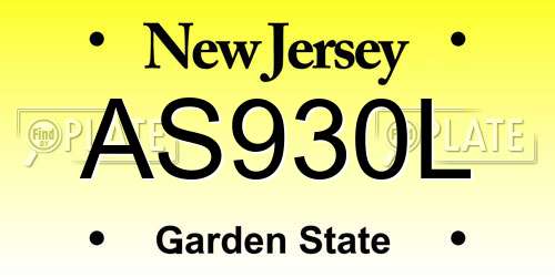 AS930L New Jersey License Plate