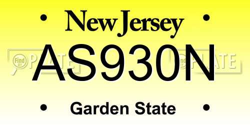 AS930N New Jersey License Plate