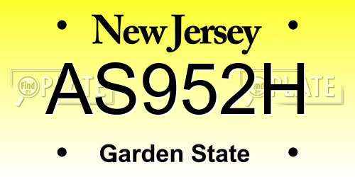 AS952H New Jersey License Plate
