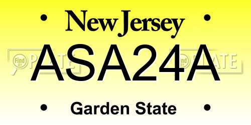 ASA24A New Jersey License Plate