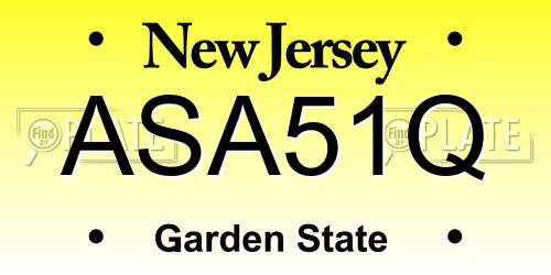 ASA51Q New Jersey License Plate