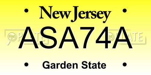 ASA74A New Jersey License Plate