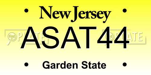 ASAT44 New Jersey License Plate