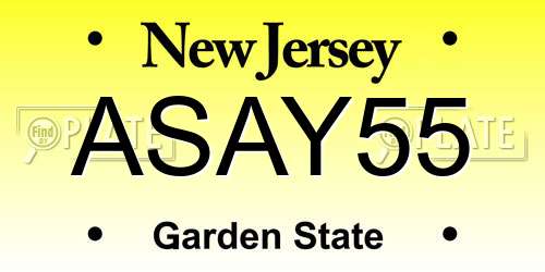 ASAY55 New Jersey License Plate