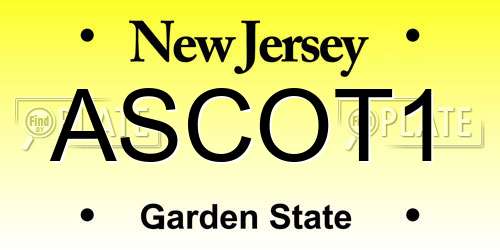 ASCOT1 New Jersey License Plate