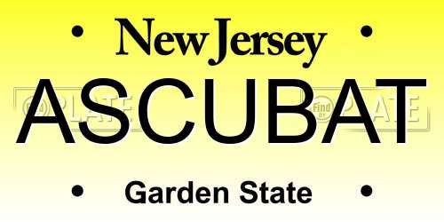 ASCUBAT New Jersey License Plate