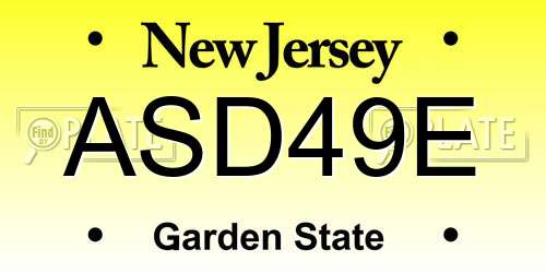 ASD49E New Jersey License Plate