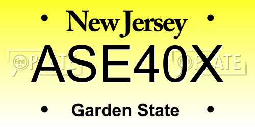 ASE40X New Jersey License Plate