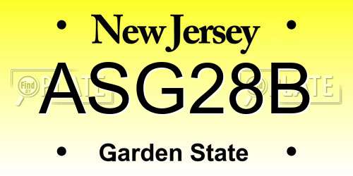 ASG28B New Jersey License Plate