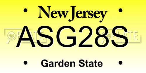 ASG28S New Jersey License Plate