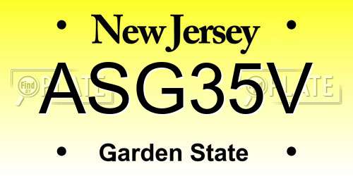 ASG35V New Jersey License Plate