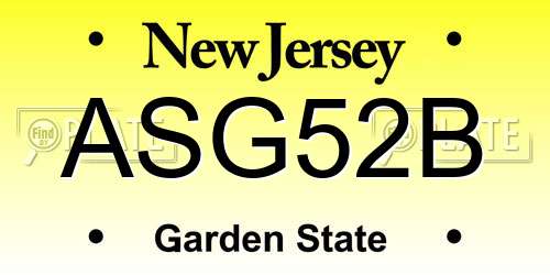 ASG52B New Jersey License Plate