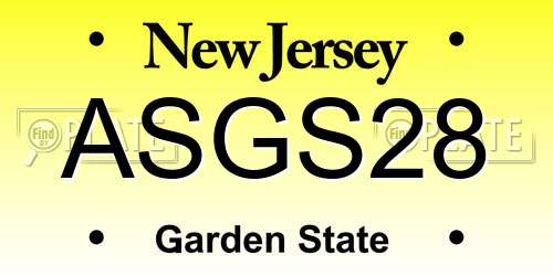 ASGS28 New Jersey License Plate