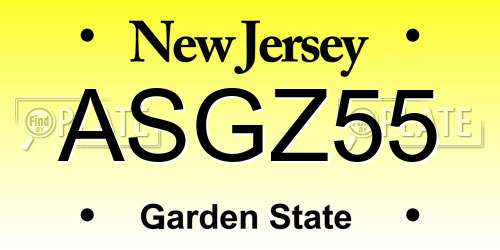 ASGZ55 New Jersey License Plate