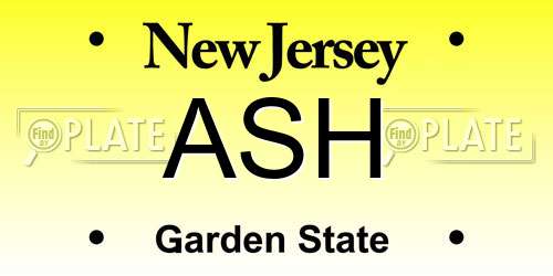 ASH New Jersey License Plate