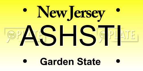 ASHSTI New Jersey License Plate