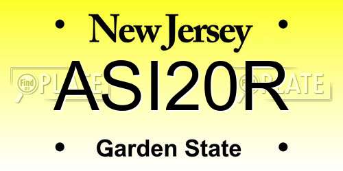 ASI20R New Jersey License Plate