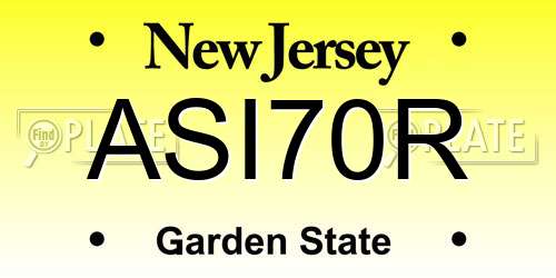 ASI70R New Jersey License Plate