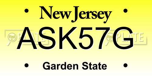 ASK57G New Jersey License Plate