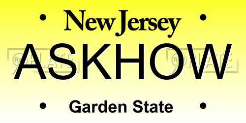 ASKHOW New Jersey License Plate