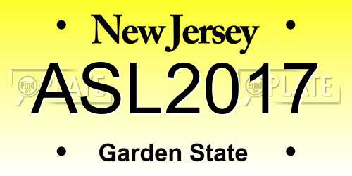 ASL2017 New Jersey License Plate