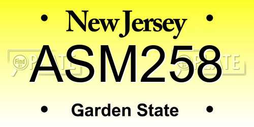 ASM258 New Jersey License Plate