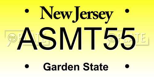 ASMT55 New Jersey License Plate