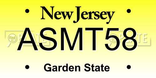 ASMT58 New Jersey License Plate