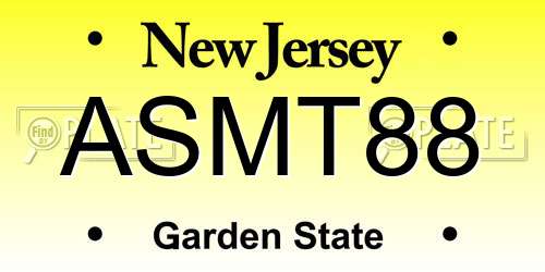 ASMT88 New Jersey License Plate