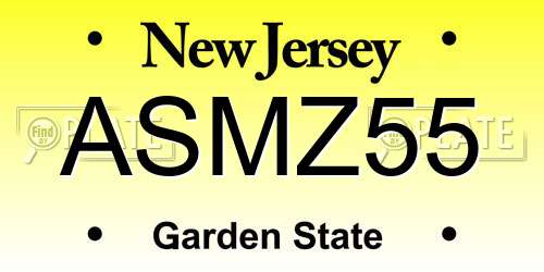 ASMZ55 New Jersey License Plate