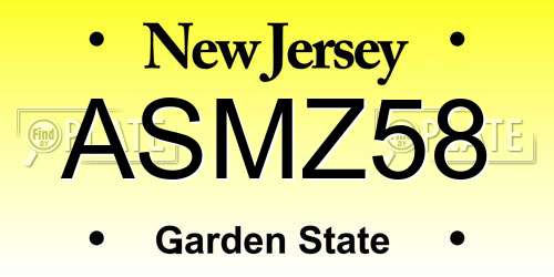ASMZ58 New Jersey License Plate