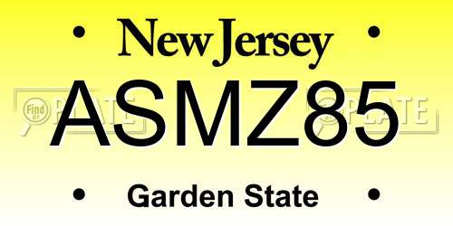 ASMZ85 New Jersey License Plate