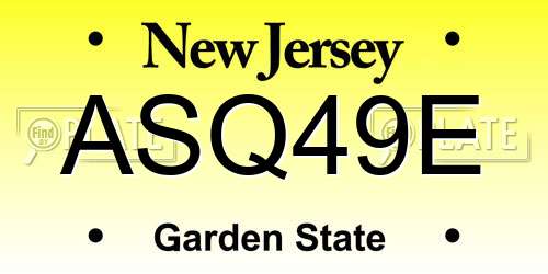 ASQ49E New Jersey License Plate