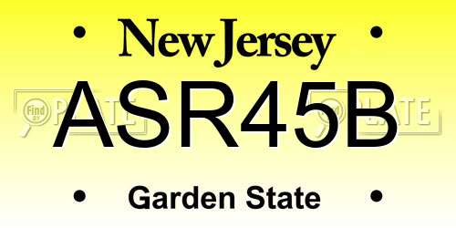 ASR45B New Jersey License Plate