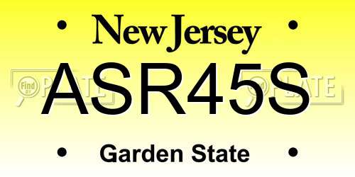 ASR45S New Jersey License Plate