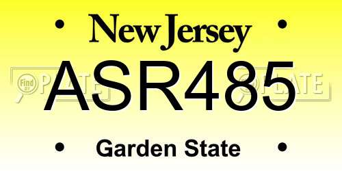 ASR485 New Jersey License Plate