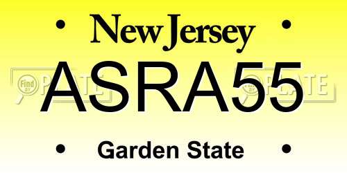 ASRA55 New Jersey License Plate