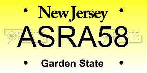 ASRA58 New Jersey License Plate