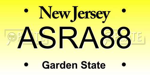 ASRA88 New Jersey License Plate